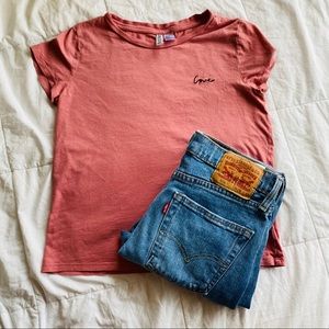 H&M love pink T-shirt